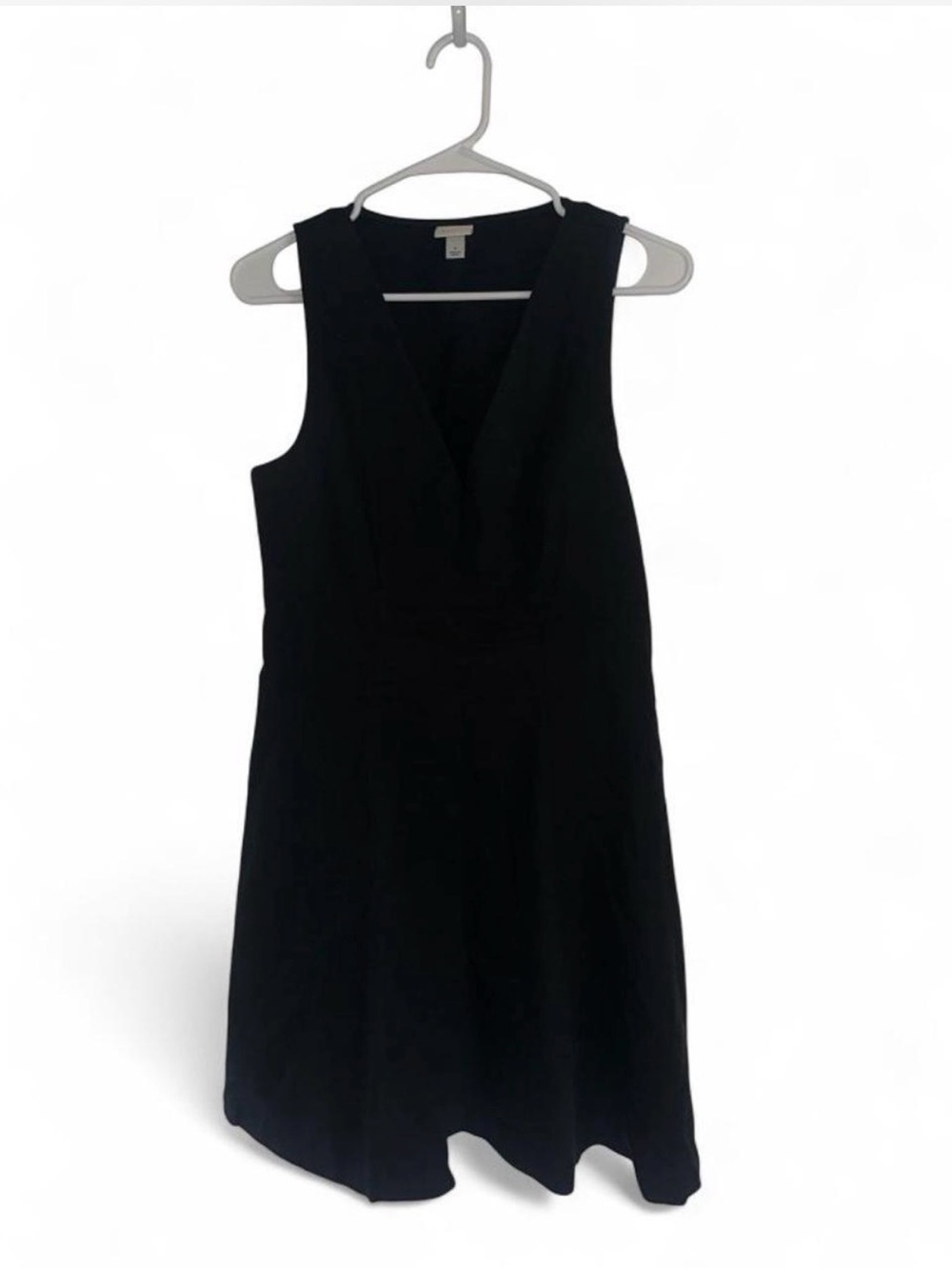 a new day Linen Black Sleeveless Midi Dress with V-Neck